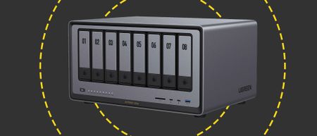 The Ugreen NASync DXP8800 Ultra on the ITPro background