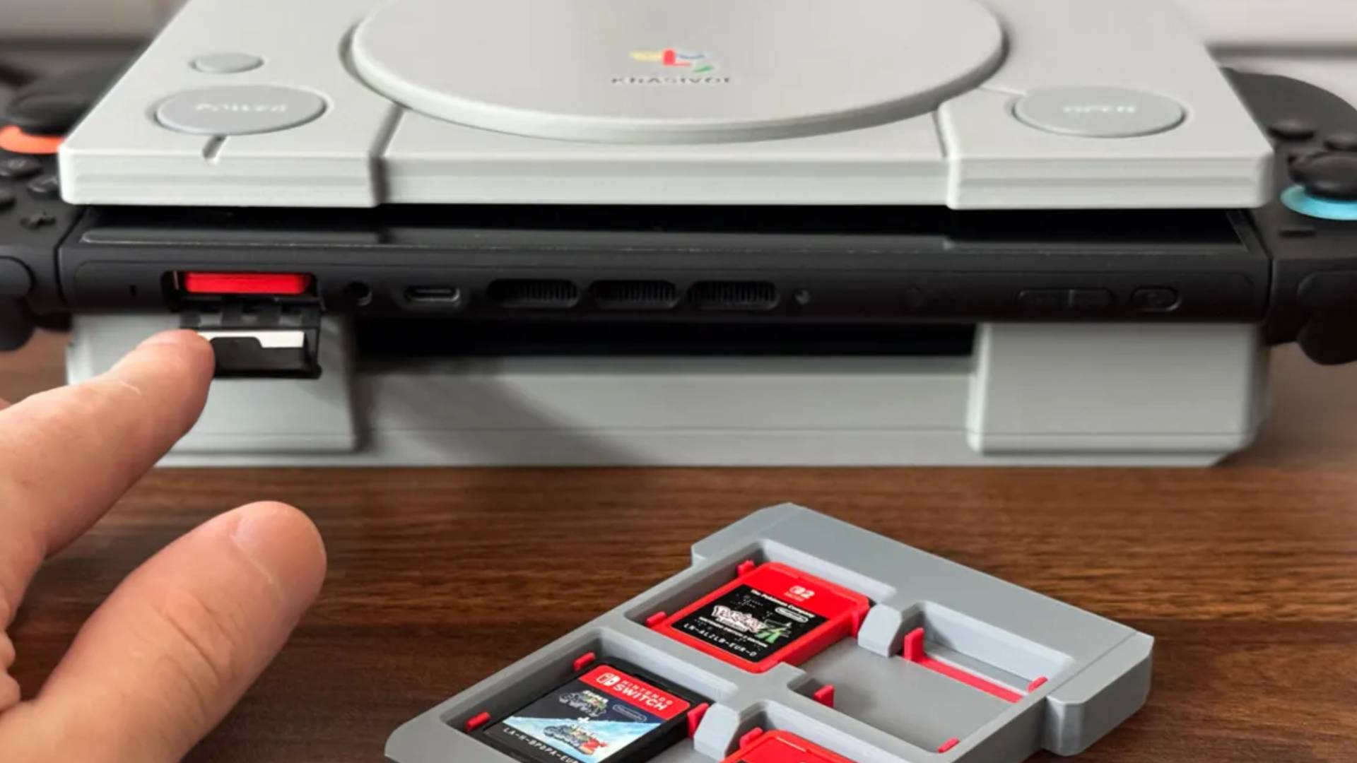 Official marketing image by brand Krasivoe of the 32BITDOCK for the Nintendo Switch 2.