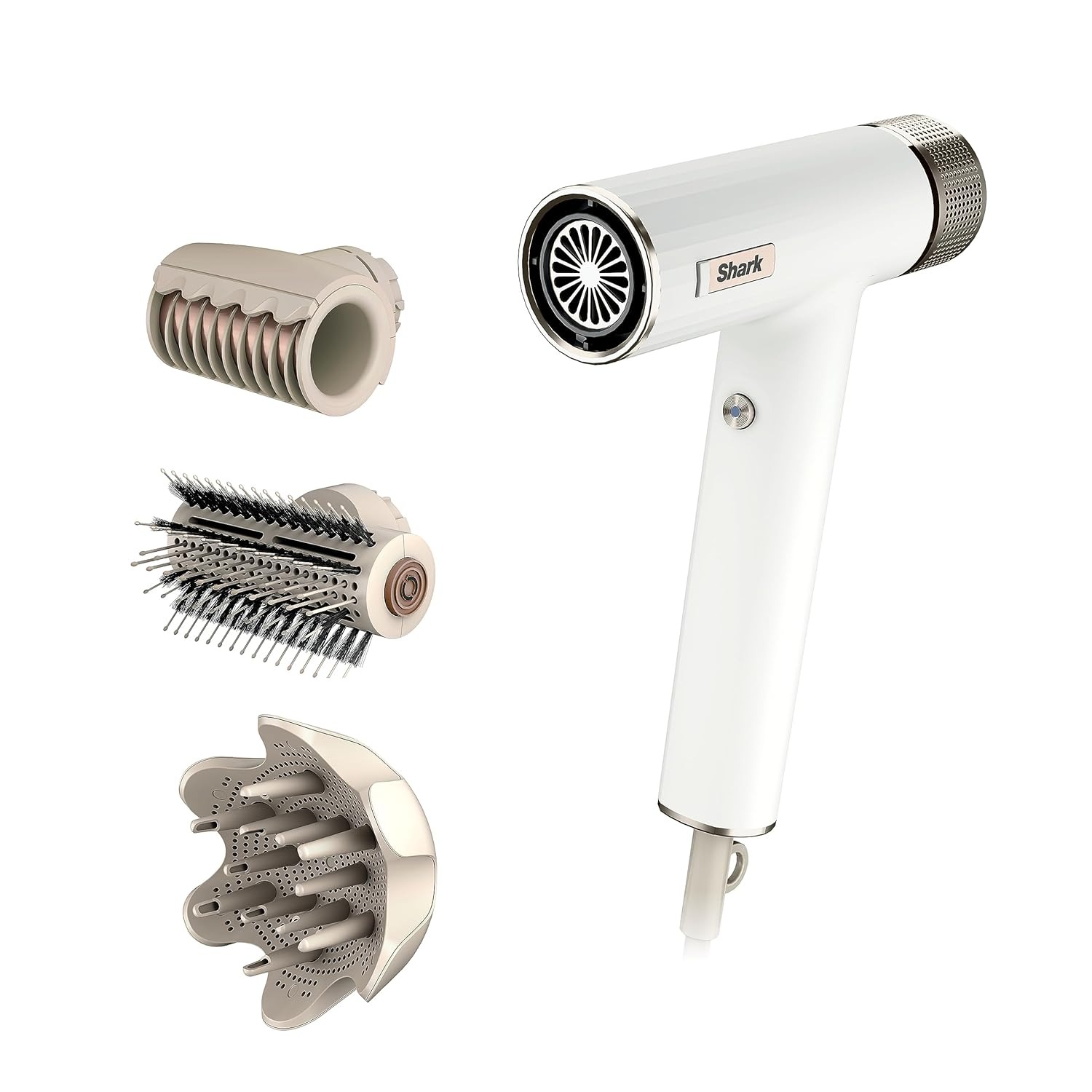 Shark, Shark Hair Dryer Speedstyle Rapidgloss Finisher and High-Velocity, Ionic Hair Blow Dryer With Iq Speed Styling and Drying Suite, No Heat Damage, Best for Curly and Coily Hair, Silk, Hd332