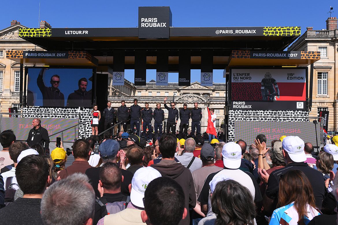 Alexander Kristoff and Katusha-Alpecin at the Paris-Roubaix team presentation