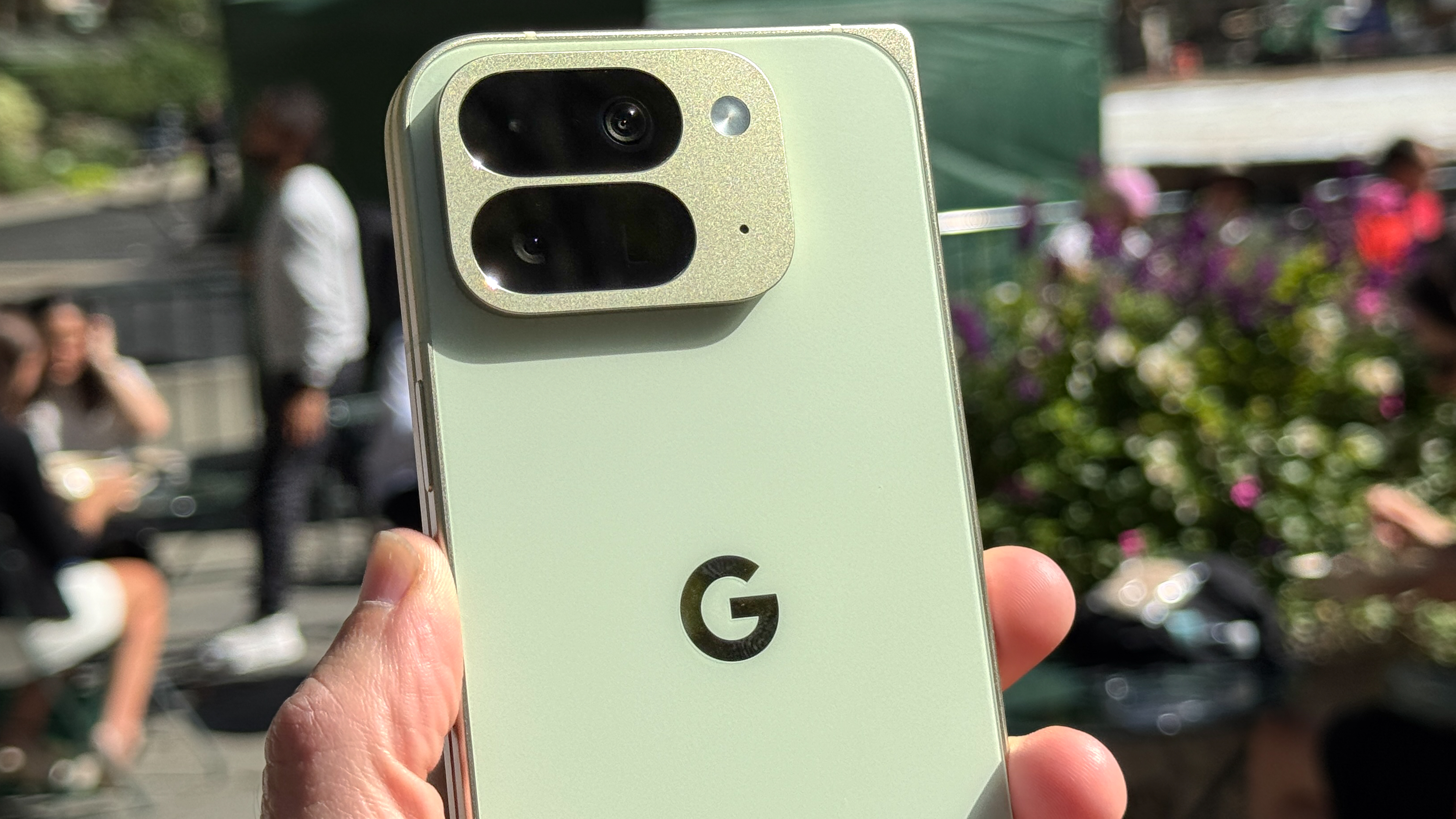 Pixel 10 Pro Fold shown in hand