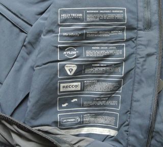 Helly Hanse Alpha Infinity Ski Jacket inside close up