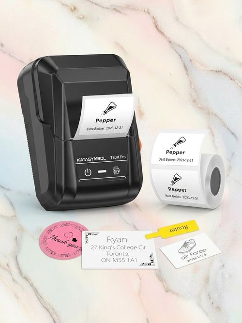 T50m Pro Bluetooth Label Maker Machine With Tape, Black