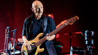 Tony Levin performs with Peter Gabriel at Mediolanum Forum of Assago on May 21, 2023 in Milan, Italy