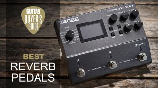 Boss RV-500 reverb pedal on a wooden floor