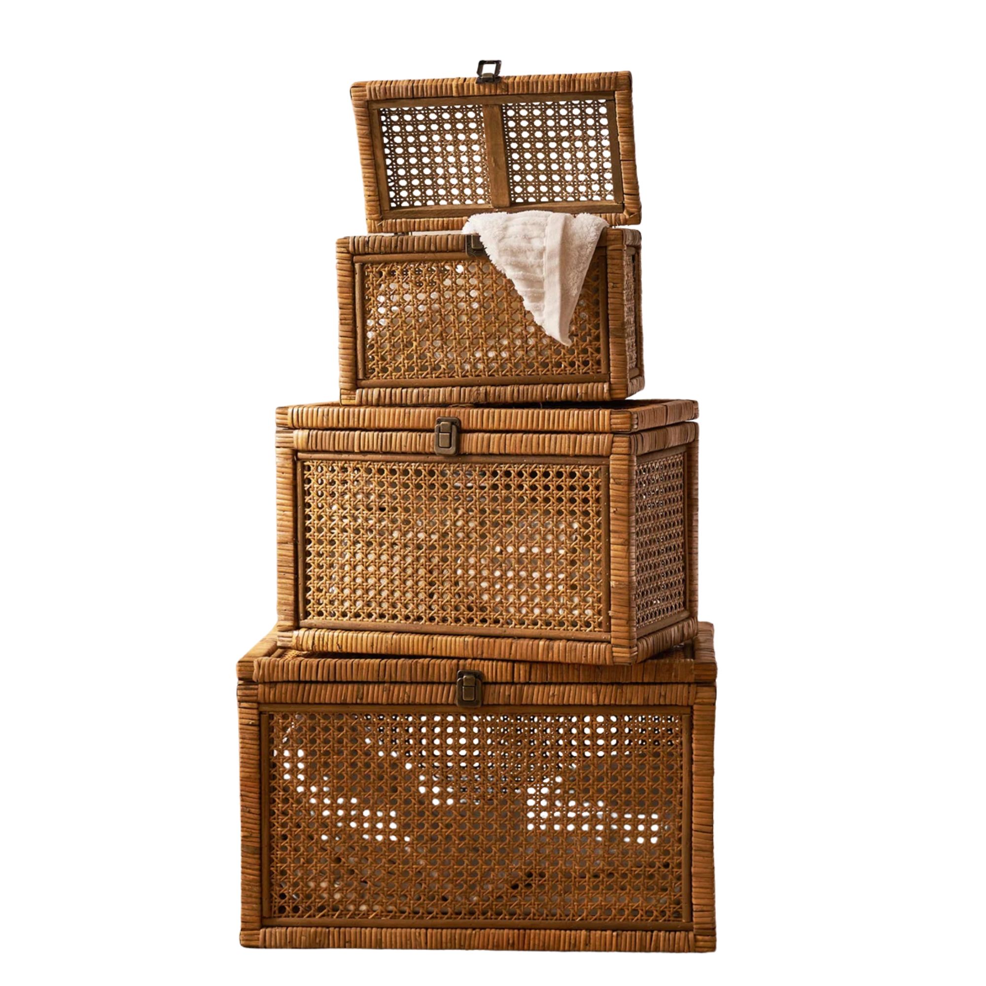 Wayfair stackable rattan storage boxes