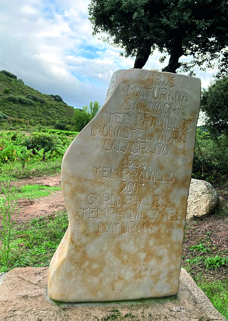 A vineyard marker