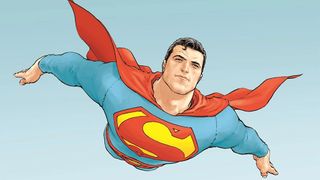Art showing Superman flying