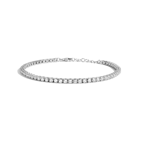 Lab Grown White Sapphire Tennis Anklet