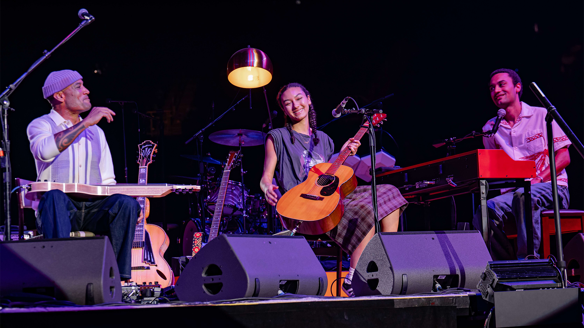 Ben Harper with son C.J. and daughter Harris, who will open the show at the Fox Theater on August 23, 2025