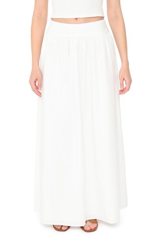 Nicole Pleated Cotton Maxi Skirt