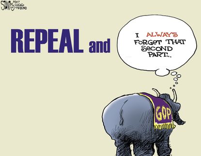 Political cartoon U.S repeal and replace obamacare GOP