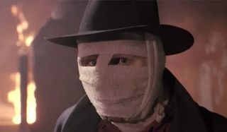 Liam Neeson as Darkman wrapped in bandages