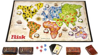 Board game based on world map and playing cards