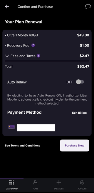 Ultra Mobile Renewal App