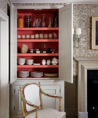 China cabinet with tableware