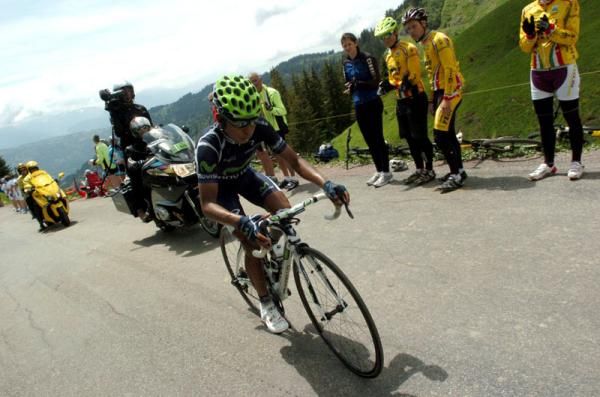 Nairo Quintana (Movistar) on the attack
