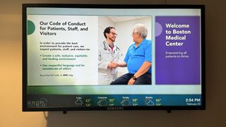 The updated digital signage at Boston Medical Group. 