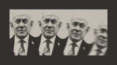 Illustration of Benjamin Netanyahu toppling over
