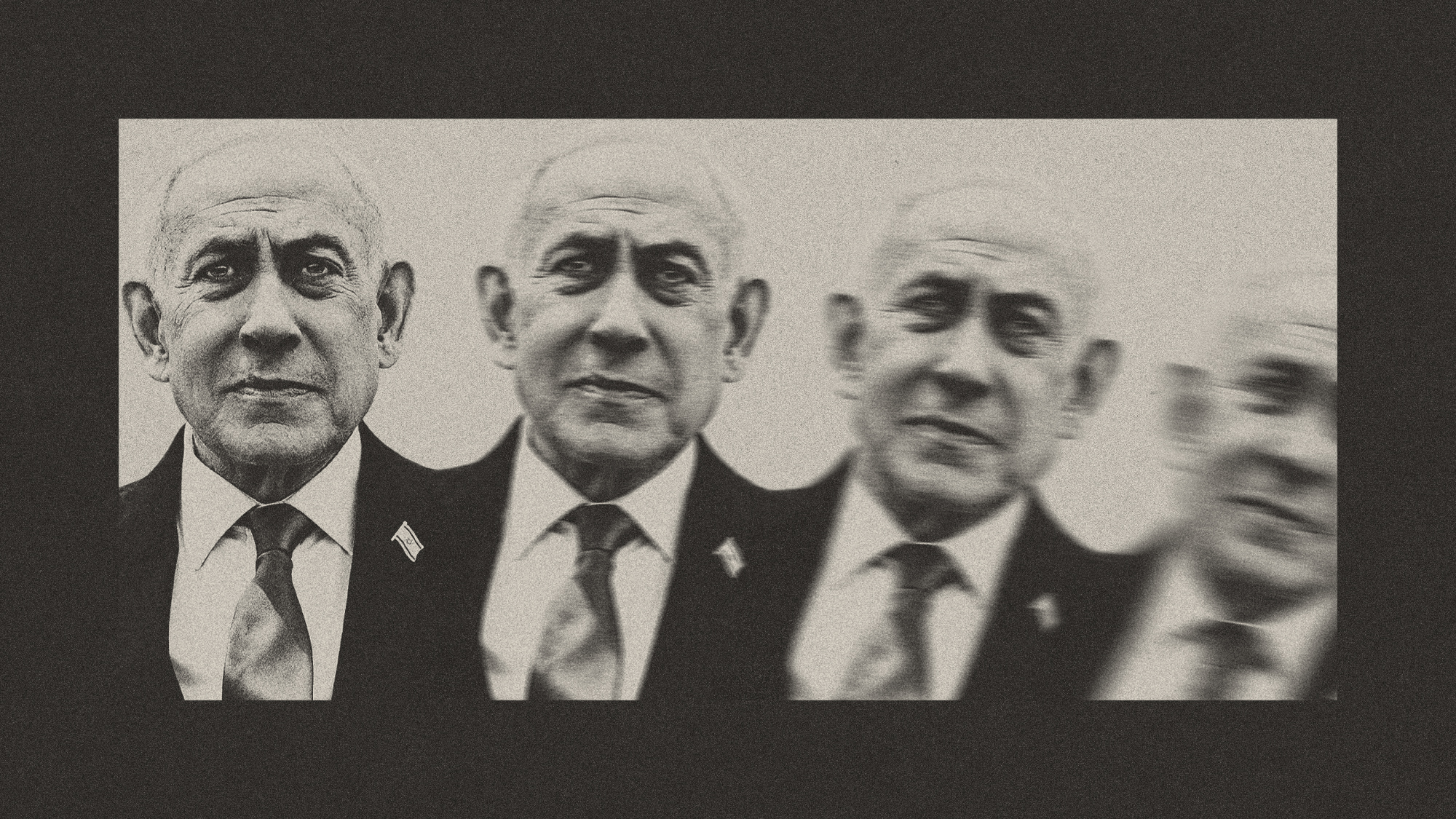 Illustration of Benjamin Netanyahu toppling over