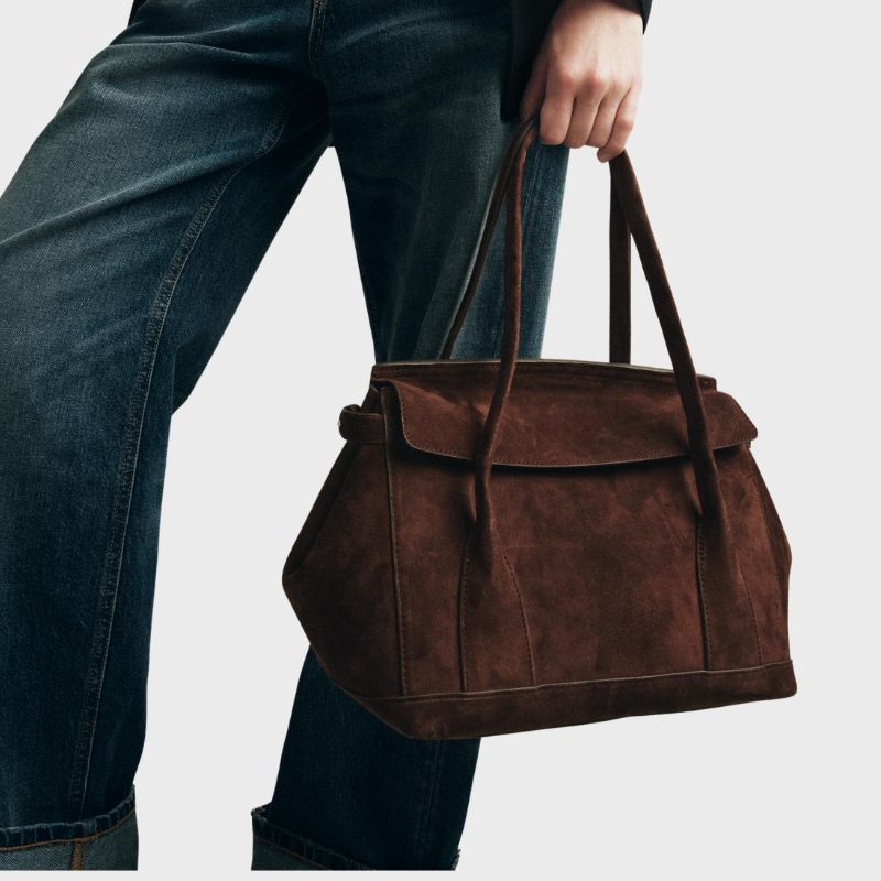 Image of suede tote bag
