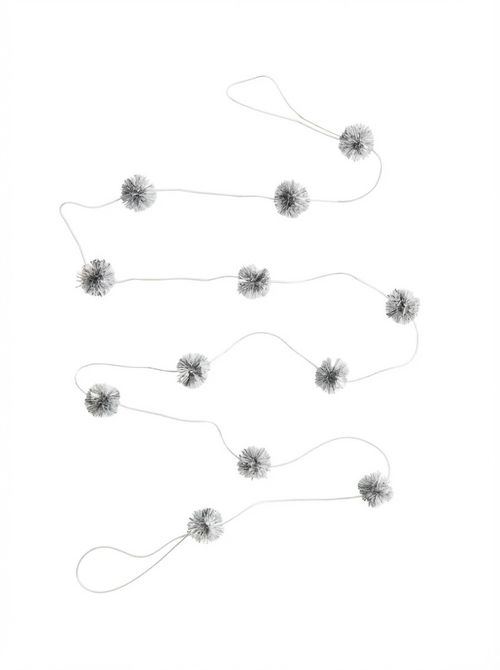 Pompom Garland - Silver-Coloured