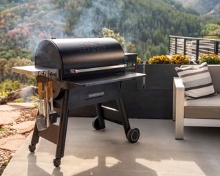 Traeger Ironwood 885 Grill on a patio