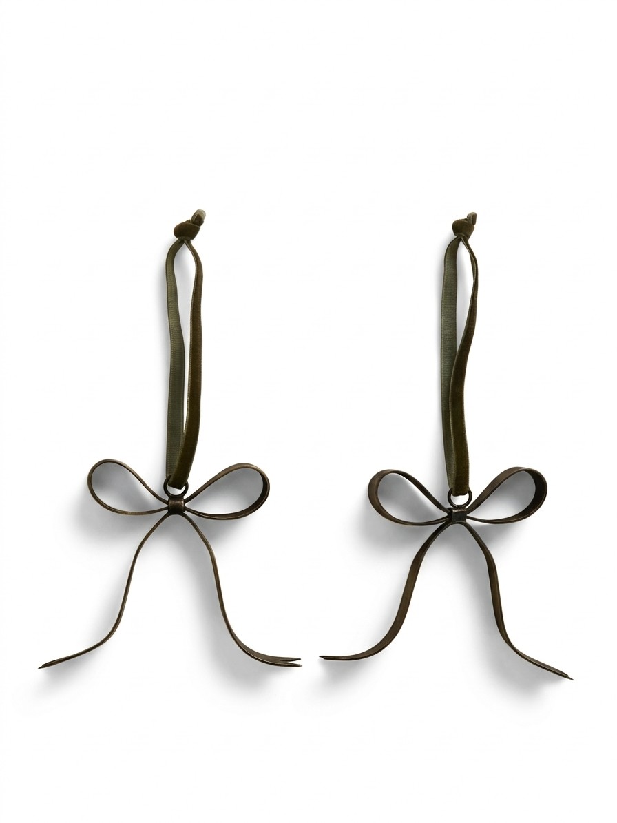 M&S, 2 Pack Metal Hanging Bow Decorations
