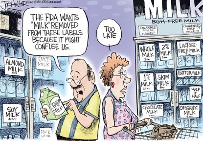 Editorial cartoon U.S. FDA milk labels