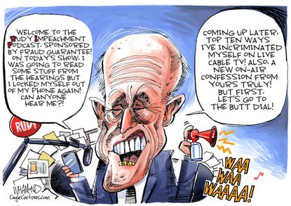Political Cartoon U.S. Rudy Giuliani Podcast