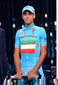 Vincenzo Nibali in his Italian national jersey