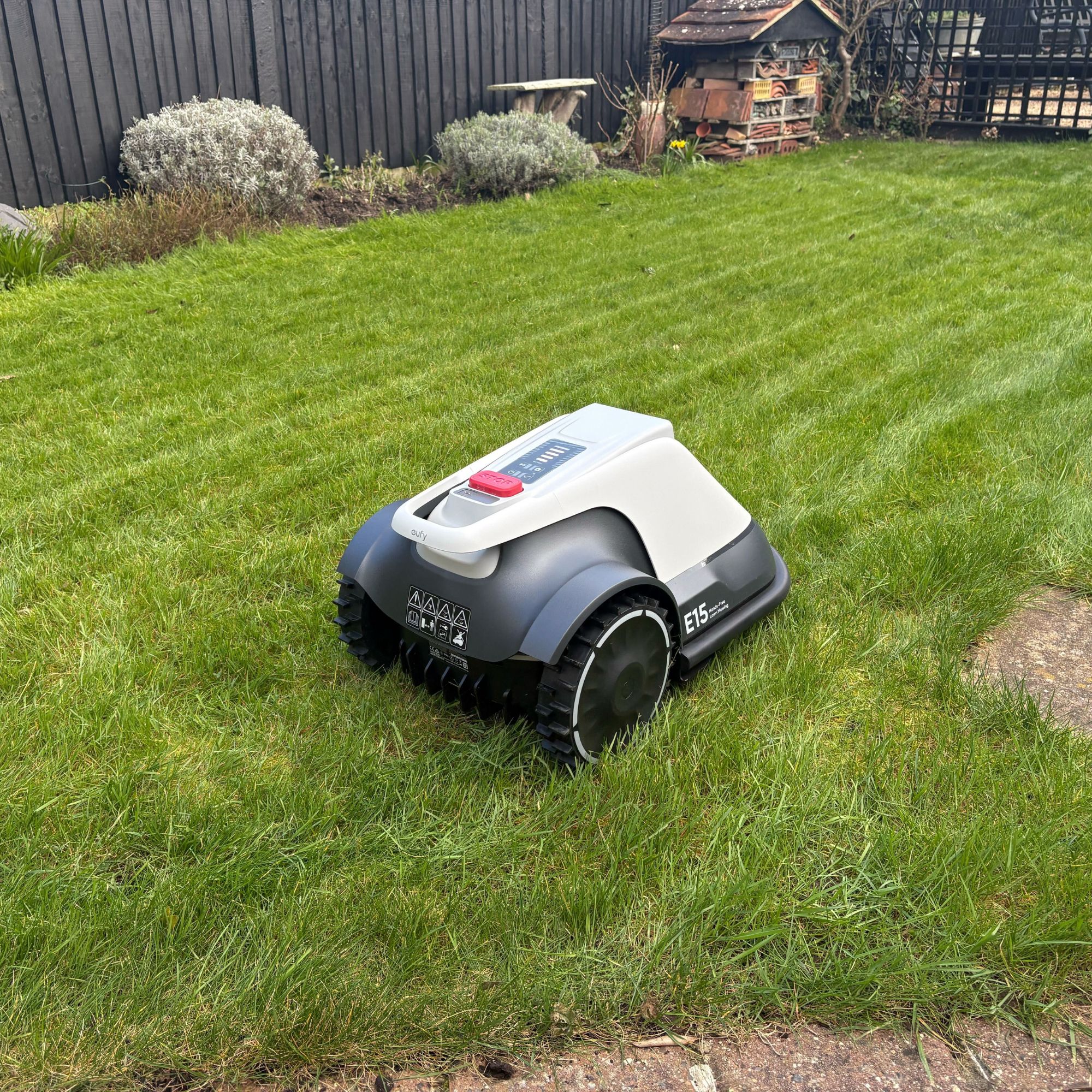 Eufy E15 Robot Lawn Mower mowing grass lawn