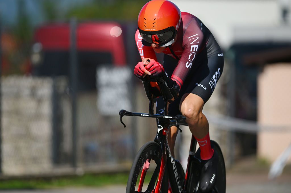 KARPACZ POLAND AUGUST 13 Ben Turner of The United Kingdom and Team INEOS Grenadiers sprints during the 81st Tour de Pologne Stage 2 a 154km individual time trial stage from Mysakowice to Karpacz UCIWT on August 13 2024 in Karpacz Poland Photo by Luc ClaessenGetty Images