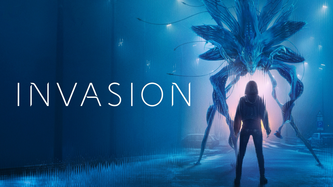 a banner poster for a sci-fi tv show revealing a scary alien monster