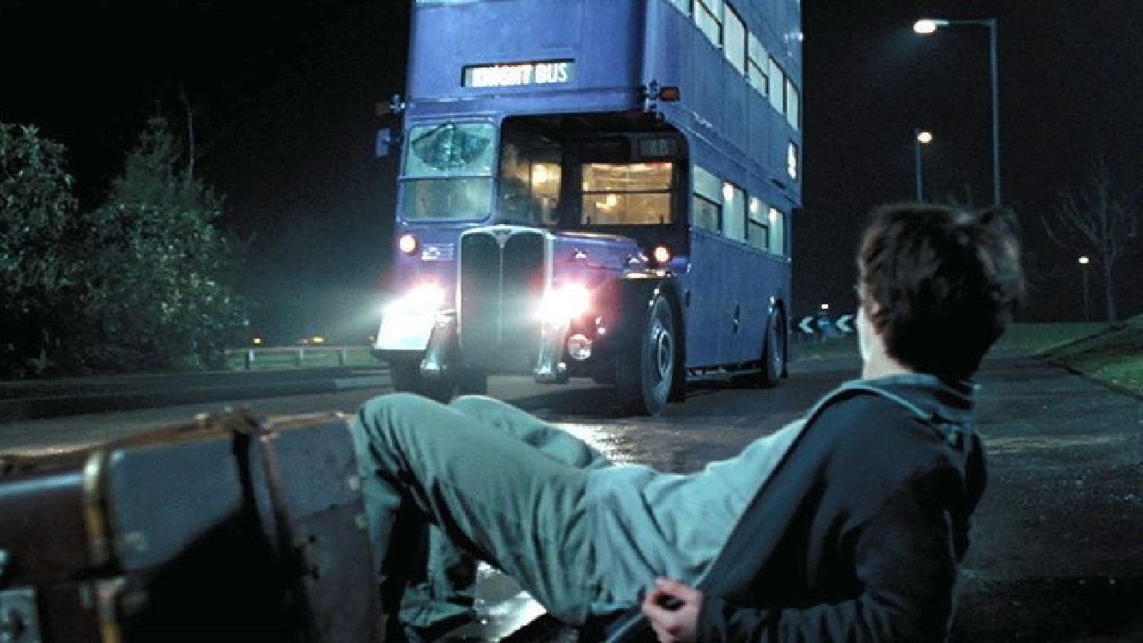 Harry and the Knight Bus in Harry Potter and the Prisoner of Azkaban.