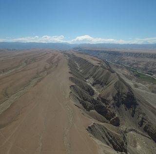 Here, part of the landscape where the circular geoglyphs are found in Peru.