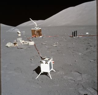 Several experiments on the lunar surface.