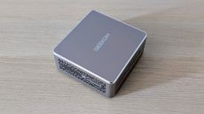 The Geekom A5 mini PC on a desk