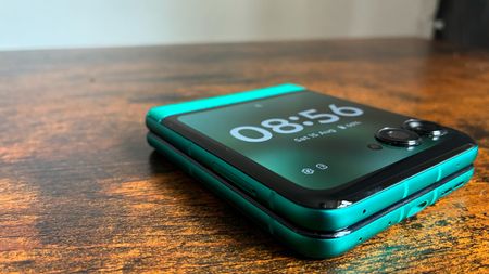 The Motorola Razr 70 on a desk