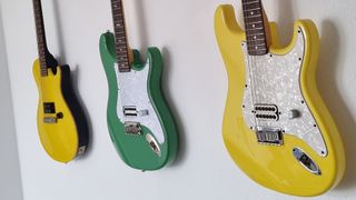 The John DeLonge sits alongside the Tom DeLonge Stratocaster and Köhler’s previous PRS Dave Baksh single-pickup Single Cut mod