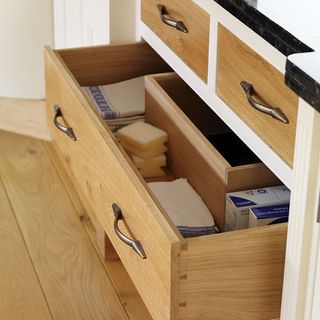 kitchen storage with drawer units