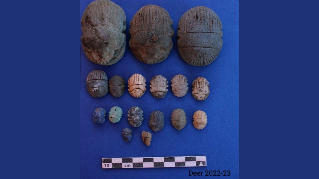 Archaeologists found scarab amulets in some of the burials. Scarabs were thought to have rejuvenating abilities in ancient Egypt.