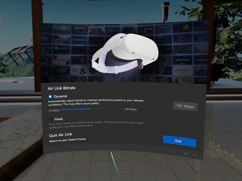Oculus Rift Software Air Link Options Quit