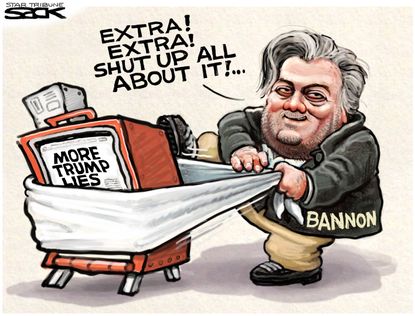 Political Cartoon U.S. Steven Bannon media