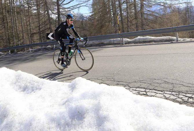 Bradley Wiggins (Sky) in training for the Giro d'Italia.