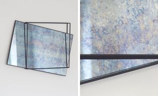 Pulpo’s ’Miro’ mirror was another fine example of the popular oil-spill iridescence and antique mirroring. Two images of mirrors.