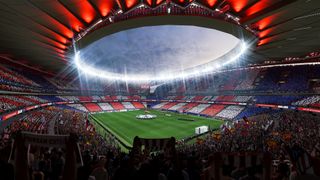 FIFA 23 stadion i rødt og hvidt