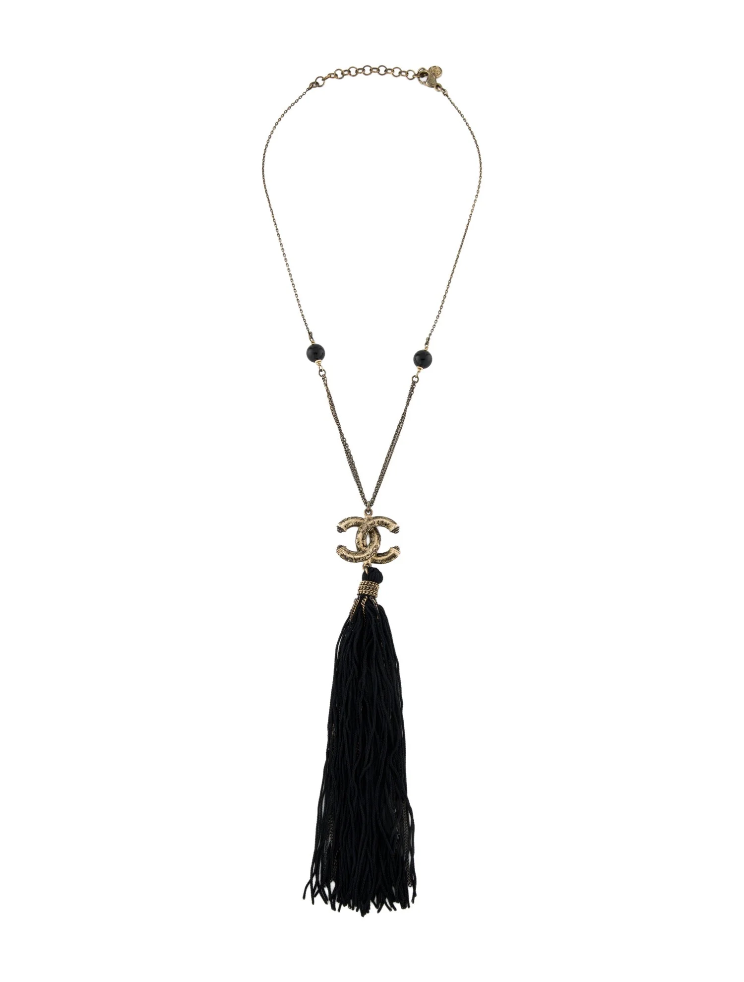Chanel, Resin CC Paris-Shanghai Tassel Lavalier Necklace