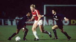 Ronald Koeman of PSV in action during a match against Bordeaux in 1988
