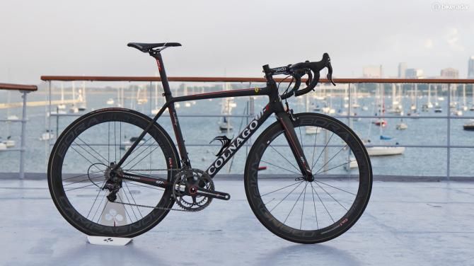 Colnago says its new V1-r is by far the lightest frame it has ever offered. Actual weight for a bare frame is just 835g (size 48S)